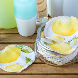 20 Lingettes démaquillantes réutilisables motif citron en coton - Marleys Monsters - Made in USA