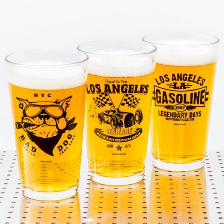 Trio de verres à bière garage 16oz (470ml) Made in USA