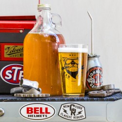 Trio of garage beer Pint glasses Made in USA