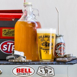 Trio of garage beer Pint glasses Made in USA