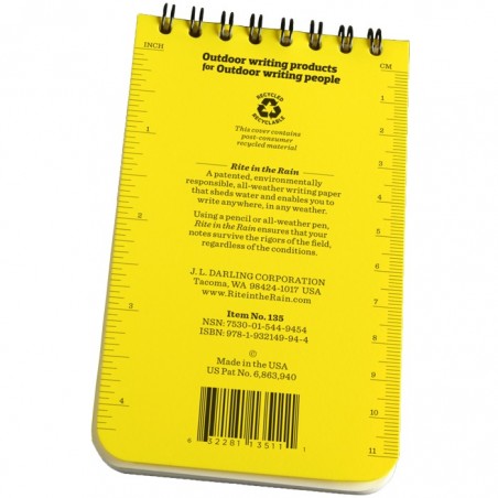 Notebook Universal Polydura RITE IN THE RAIN 3 in x 5 in