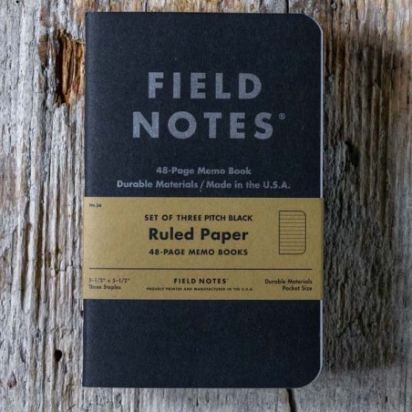 Pack de 3 carnets FIED NOTES Black - Made in USA