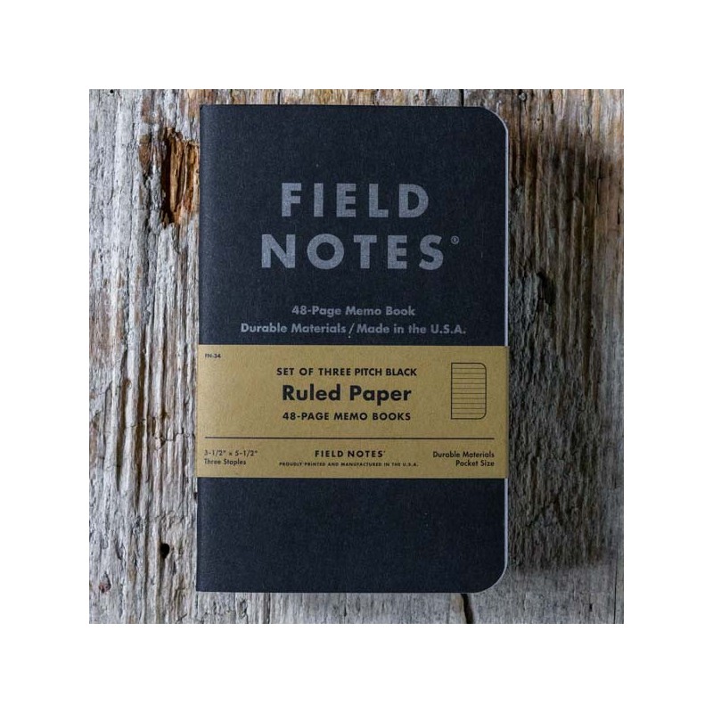 Pack de 3 carnets FIED NOTES Black - Made in USA