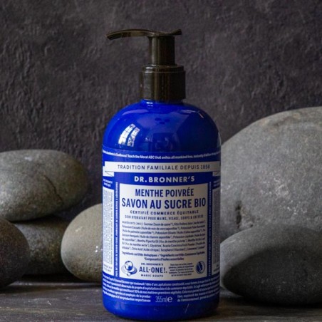 Savon Liquide au sucre Bio Menthe Poivrée - Dr. Bronner's - Made in USA