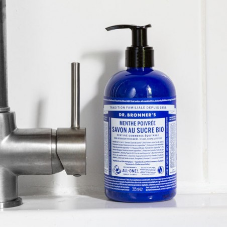 Savon Liquide au sucre Bio Menthe Poivrée - Dr. Bronner's - Made in USA