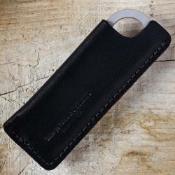 Etui peigne à barbe cuir noir - made in USA