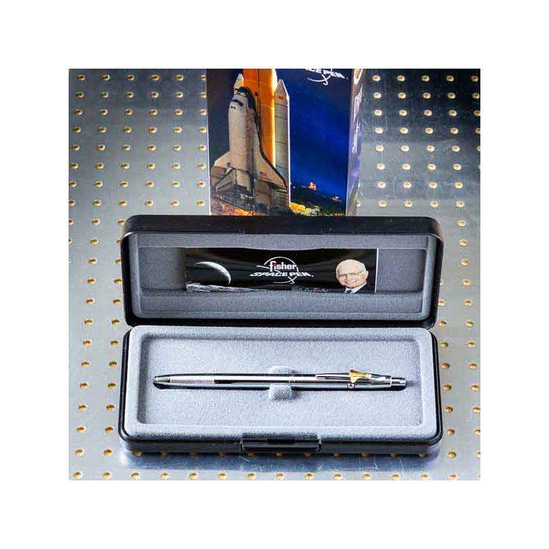 Chrome Fisher Space Pen with shuttle