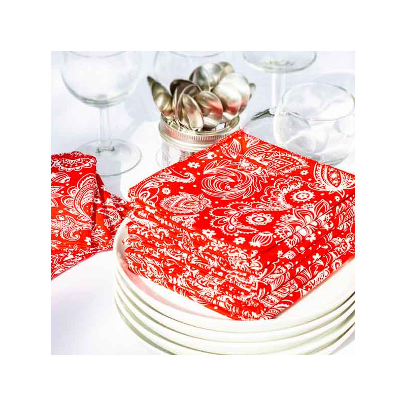 BANDANNA English Paisley red made in USA⎟