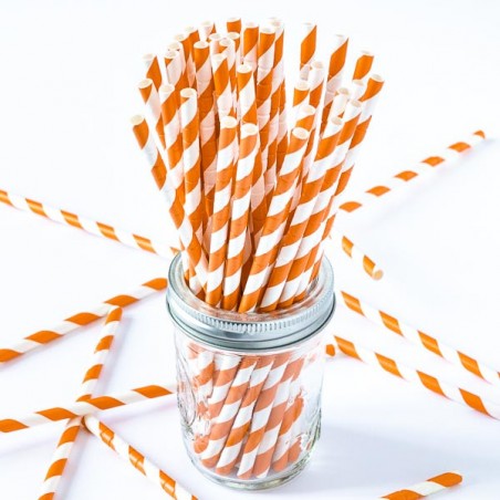 Yellow & white  Paper Straws made in USA