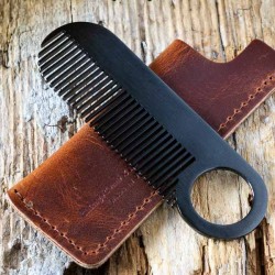 Peigne à barbe CHICAGO COMB noir canon de fusil. Made in USA