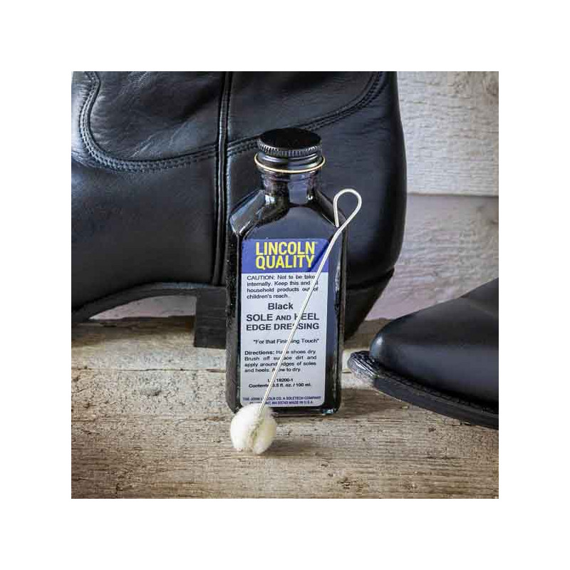 black shoe sole dressing