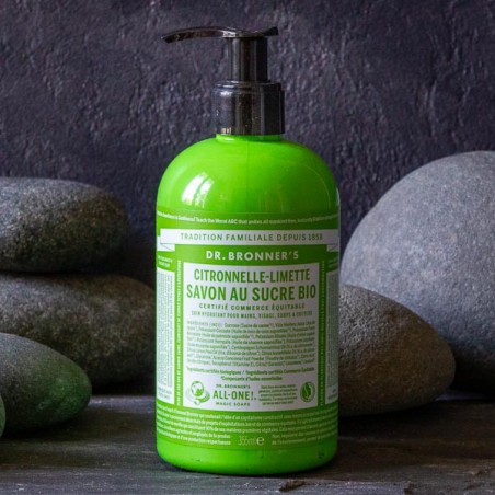 Savon Liquide au sucre Bio Citronnelle Limette - Dr. Bronner's - Made in USA