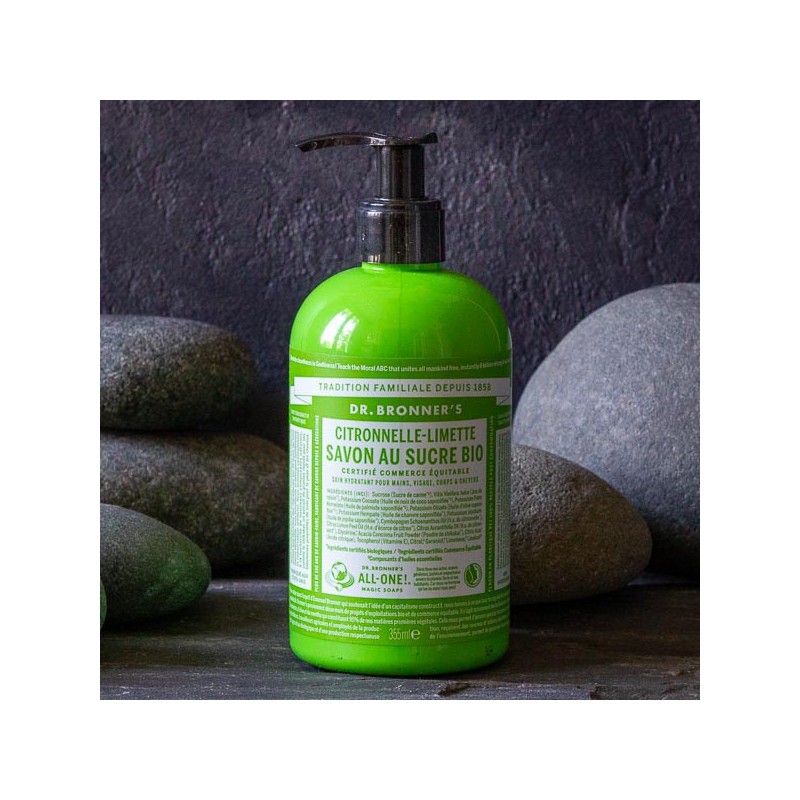 Savon Liquide au sucre Bio Citronnelle Limette - Dr. Bronner's - Made in USA