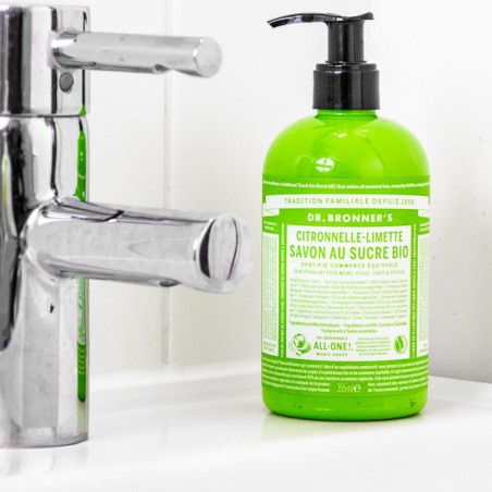 Savon Liquide au sucre Bio Citronnelle Limette - Dr. Bronner's - Made in USA