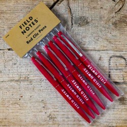 Pack de 6 Stylos rétractables FIELD NOTES Rouge  made in USA