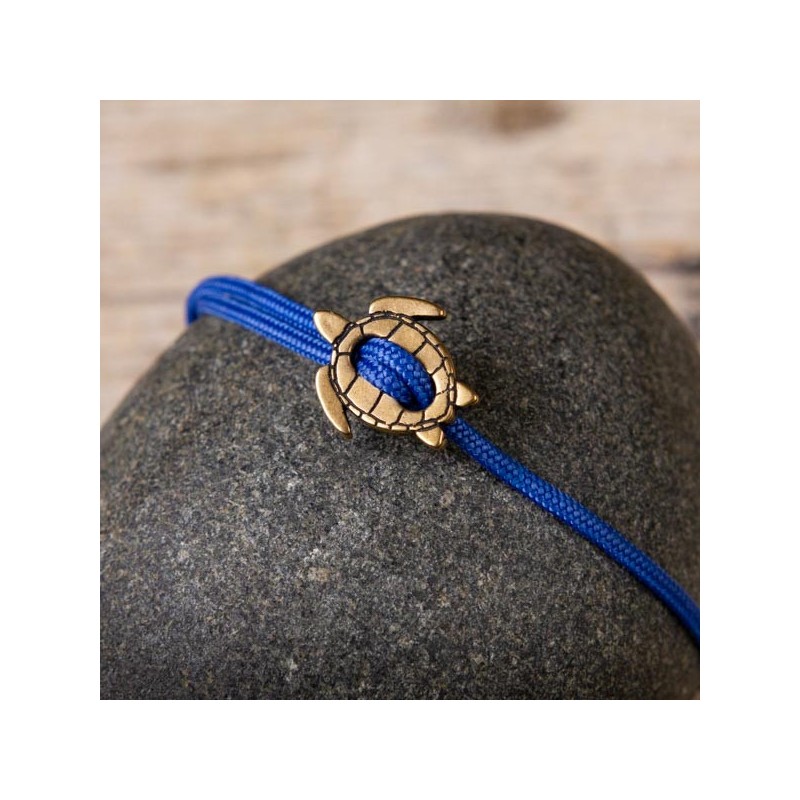 Bracelet Tortue cordon bleu  CAPE CLASP - made in USA