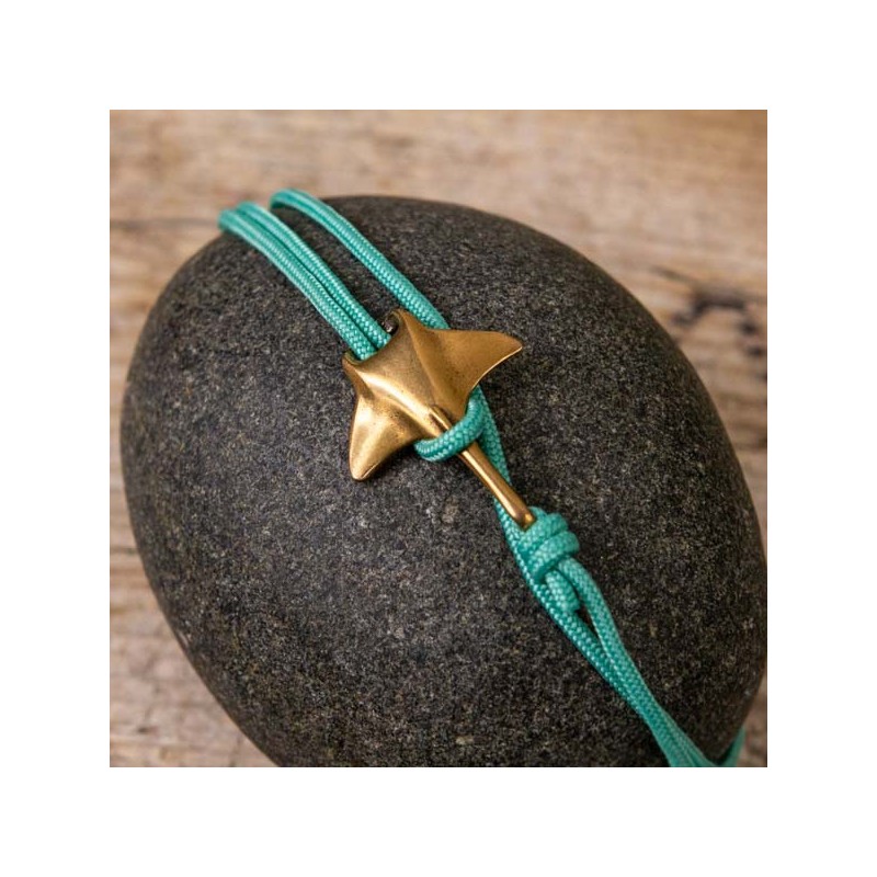 Bracelet Raie Manta cordon Turquoise  CAPE CLASP - made in USA
