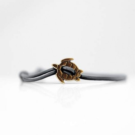 Bracelet Tortue cordon noir  CAPE CLASP - made in USA
