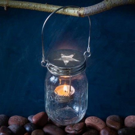 Mason Jar Ball star candle holder