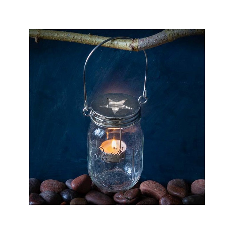 Mason Jar Ball star candle holder