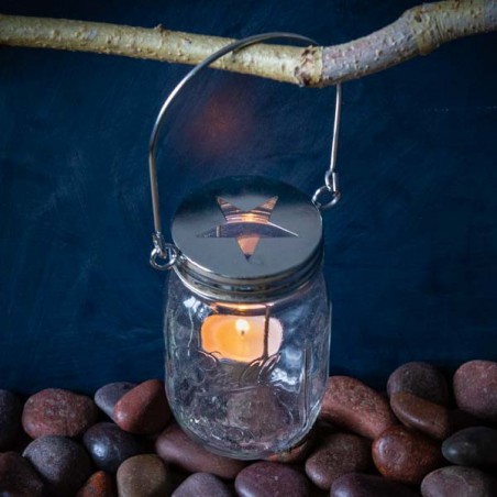 Mason Jar Ball star candle holder