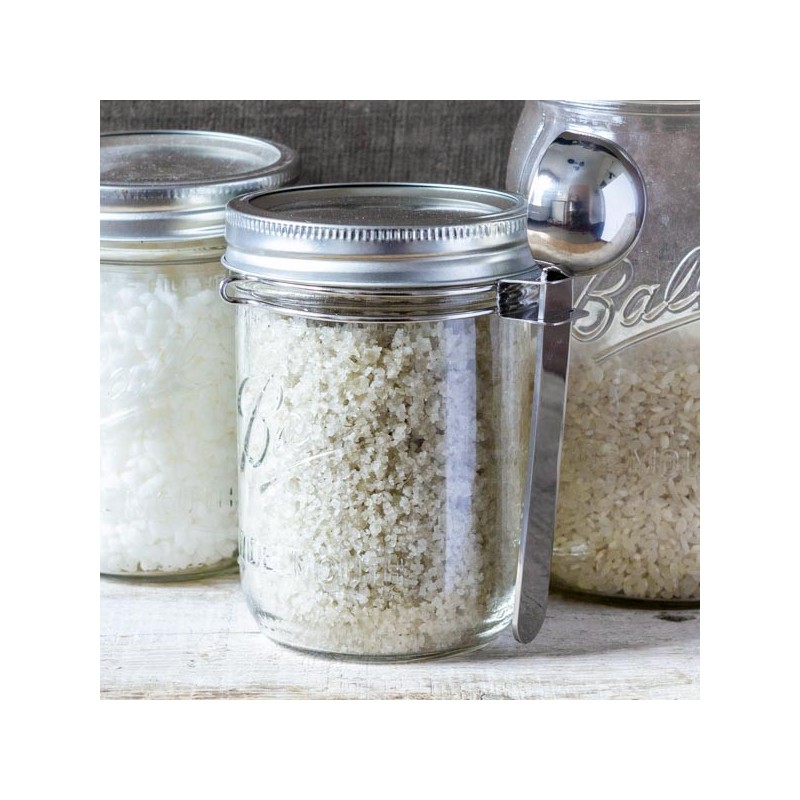 Mason Jar & Clip steel spoon (16oz Wide)