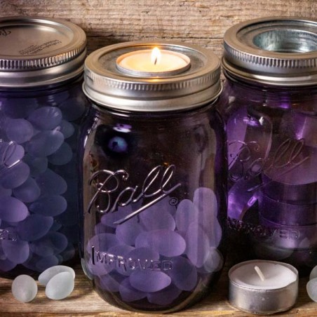 Mason Jar Jar Ball purple Candle Holder