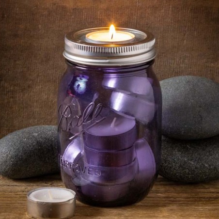 Mason Jar Jar Ball purple Candle Holder