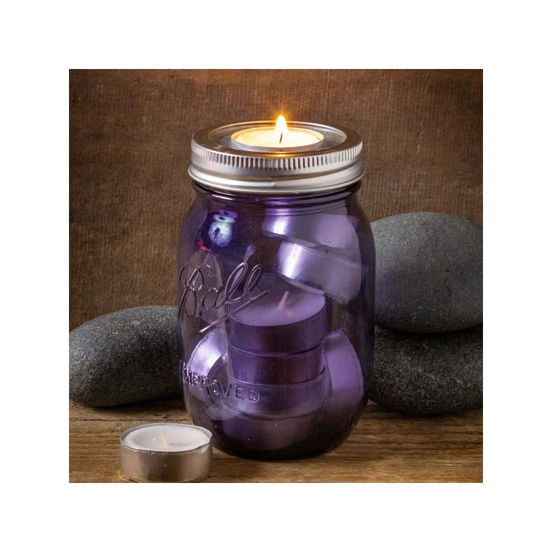 Mason Jar Jar Ball purple Candle Holder