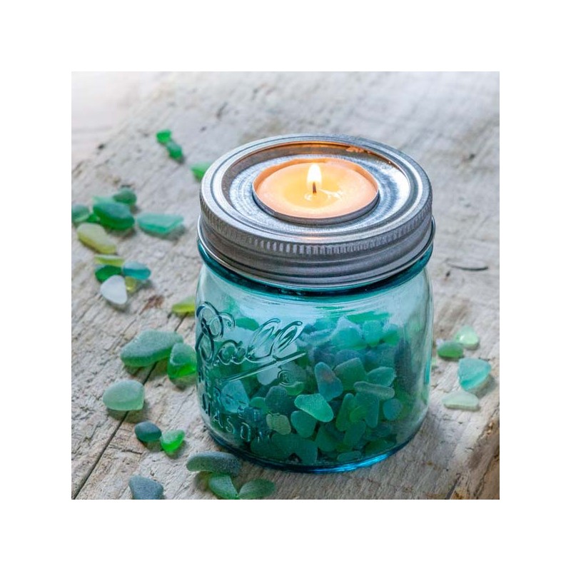 Mason Jar Jar Ball Collector blue Candle Holder