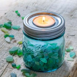 Mason Jar Jar Ball Collector blue Candle Holder