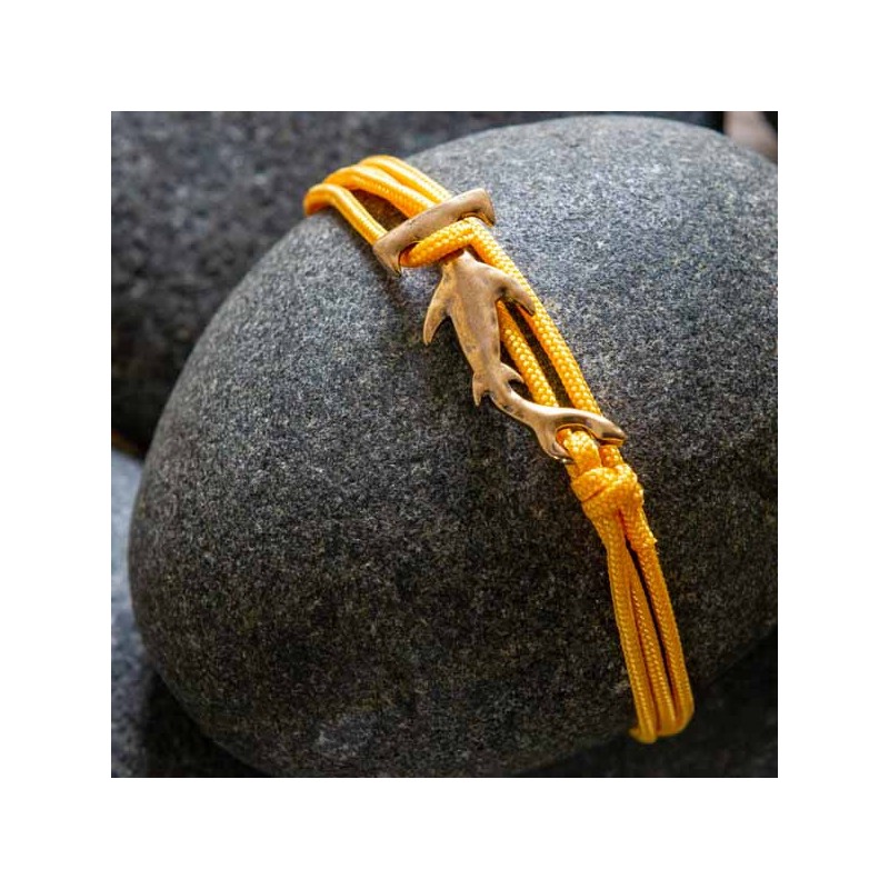 Bracelet Requin Marteau  cordon  jaune  CAPE CLASP - made in USA