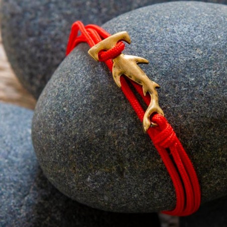 Bracelet Requin Marteau  cordon rouge CAPE CLASP - made in USA