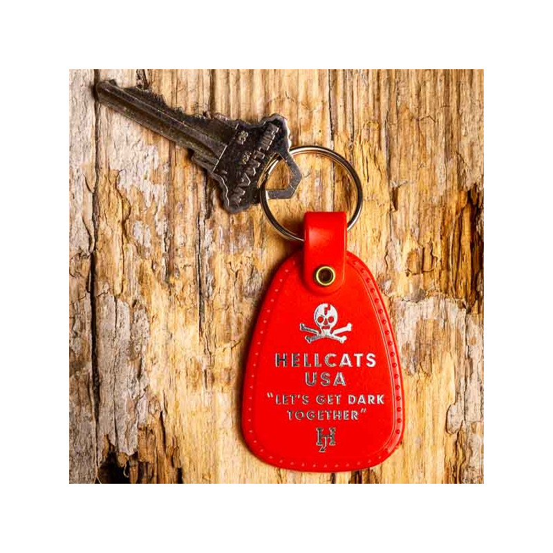 Hellcats USA Keychain Black Saddle keychain 1.5 x 3 inch
