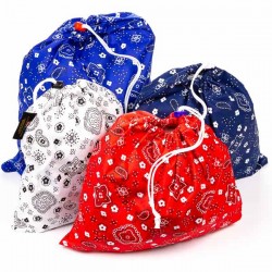 4 pack bandana drawstring bags made in USA