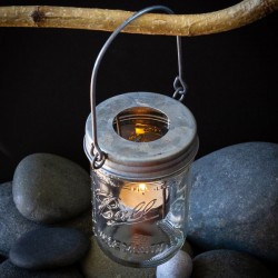 Galvanized Metal Tea Light 16oz Wide