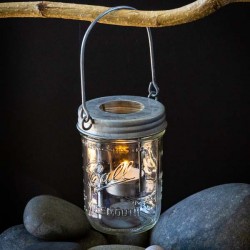 Galvanized Metal Tea Light 16oz Wide