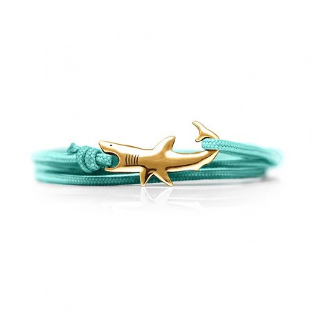 Bracelet Requin Blanc  cordon Turquoise  CAPE CLASP - made in USA