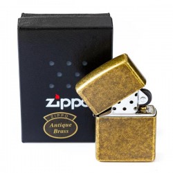 Briquet ZIPPO® laiton patiné - Made in USA