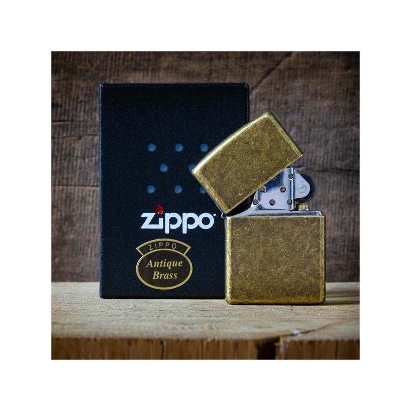 Briquet ZIPPO® laiton patiné - Made in USA