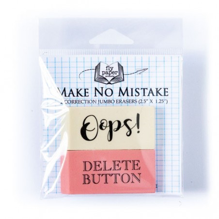 Set of 2 Erasers - Oops! and Delete Button - Made in USA