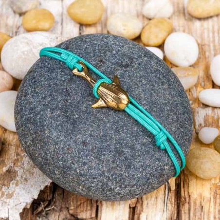 Bracelet Requin Baleine cordon Turquoise  CAPE CLASP - made in USA