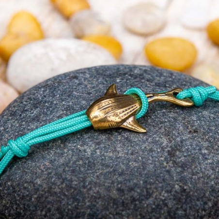 Bracelet Requin Baleine cordon Turquoise  CAPE CLASP - made in USA