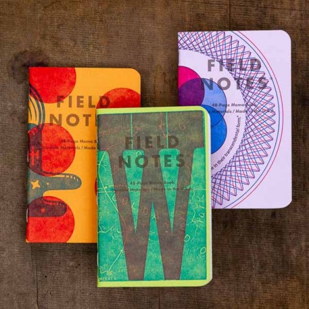 Pack 3 carnets FIELD NOTES Letterpress Serie A - Made in USA