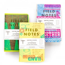 Pack 3 carnets FIELD NOTES Letterpress Serie A - Made in USA