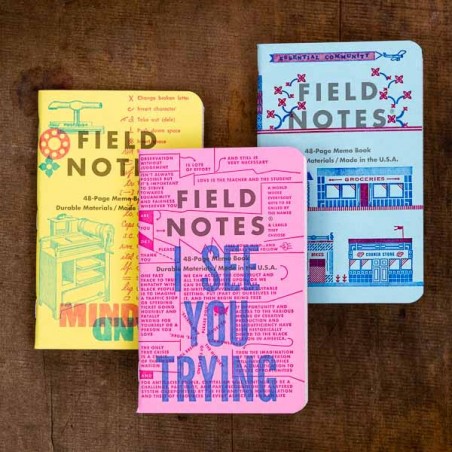 Pack 3 carnets FIELD NOTES Letterpress Serie A - Made in USA