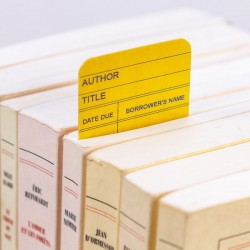 MARQUE-PAGE carte de bibliothèque en bois d’érable jaune