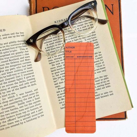 Salmon Library Book Card design - Wooden Maple Bookmark