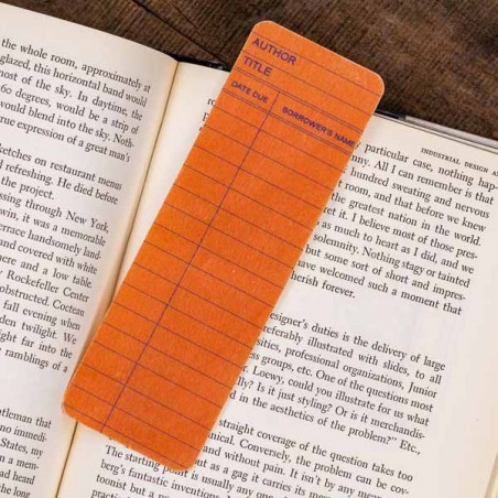 Salmon Library Book Card design - Wooden Maple Bookmark