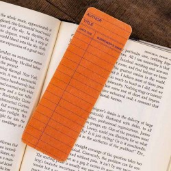 Salmon Library Book Card design - Wooden Maple Bookmark